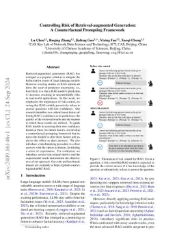 Controlling Risk of Retrieval-augmented Generation: A Counterfactual
  Prompting Framework