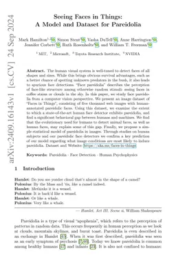 Seeing Faces in Things: A Model and Dataset for Pareidolia