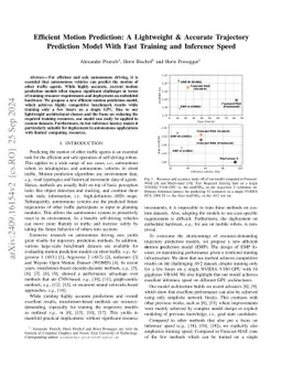 Efficient Motion Prediction: A Lightweight & Accurate Trajectory
  Prediction Model With Fast Training and Inference Speed