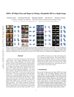 SDFit: 3D Object Pose and Shape by Fitting a Morphable SDF to a Single Image