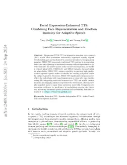 Facial Expression-Enhanced TTS: Combining Face Representation and
  Emotion Intensity for Adaptive Speech