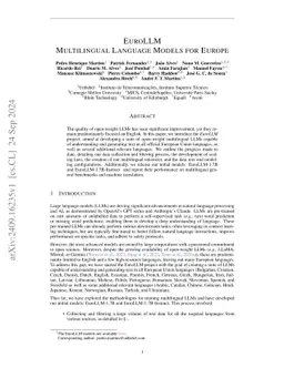 EuroLLM: Multilingual Language Models for Europe