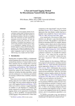 A fast and sound tagging method for discontinuous named-entity
  recognition