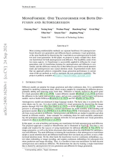 MonoFormer: One Transformer for Both Diffusion and Autoregression