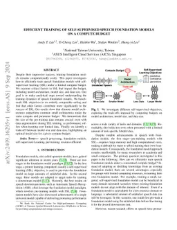 Efficient Training of Self-Supervised Speech Foundation Models on a Compute Budget