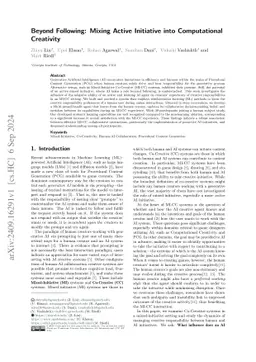 Beyond Following: Mixing Active Initiative into Computational Creativity