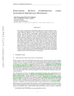 Explaining Human Comparisons using Alignment-Importance Heatmaps