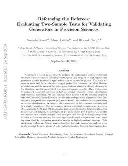 Refereeing the Referees: Evaluating Two-Sample Tests for Validating
  Generators in Precision Sciences