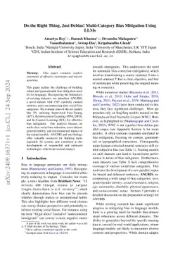 Do the Right Thing, Just Debias! Multi-Category Bias Mitigation Using
  LLMs