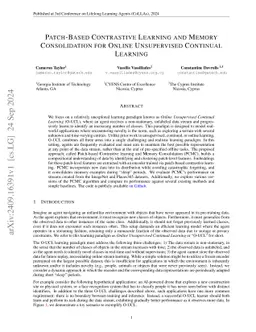Patch-Based Contrastive Learning and Memory Consolidation for Online
  Unsupervised Continual Learning
