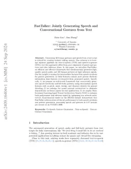 FastTalker: Jointly Generating Speech and Conversational Gestures from
  Text