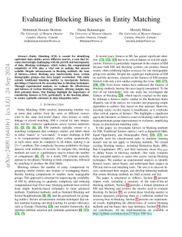 Evaluating Blocking Biases in Entity Matching