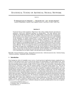Statistical tuning of artificial neural network