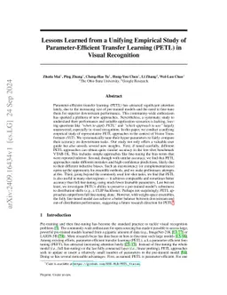 Lessons and Insights from a Unifying Study of Parameter-Efficient Fine-Tuning (PEFT) in Visual Recognition