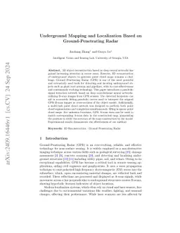 Underground Mapping and Localization Based on Ground-Penetrating Radar