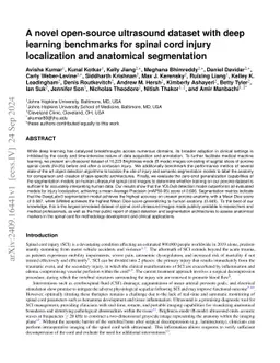 A novel open-source ultrasound dataset with deep learning benchmarks for
  spinal cord injury localization and anatomical segmentation