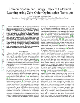 Communication and Energy Efficient Federated Learning using Zero-Order
  Optimization Technique