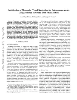 Initialization of Monocular Visual Navigation for Autonomous Agents
  Using Modified Structure from Small Motion