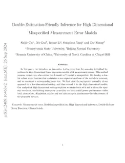 Double-Estimation-Friendly Inference for High Dimensional Misspecified
  Measurement Error Models