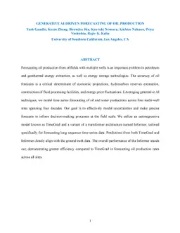 Generative AI-driven forecasting of oil production