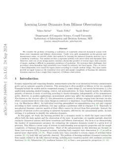 Learning Linear Dynamics from Bilinear Observations