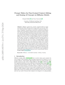 Prompt Sliders for Fine-Grained Control, Editing and Erasing of Concepts
  in Diffusion Models