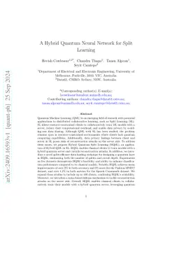 A Hybrid Quantum Neural Network for Split Learning