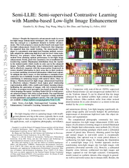 Semi-LLIE: Semi-supervised Contrastive Learning with Mamba-based
  Low-light Image Enhancement