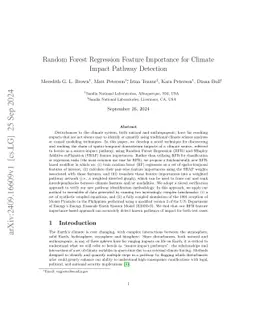Random Forest Regression Feature Importance for Climate Impact Pathway
  Detection