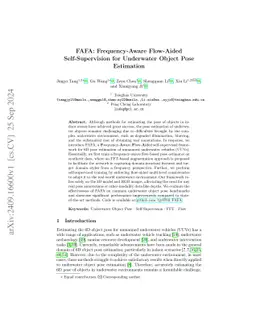 FAFA: Frequency-Aware Flow-Aided Self-Supervision for Underwater Object
  Pose Estimation
