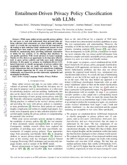 Entailment-Driven Privacy Policy Classification with LLMs