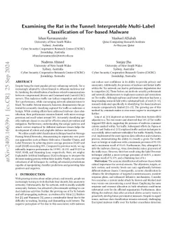 Examining the Rat in the Tunnel: Interpretable Multi-Label
  Classification of Tor-based Malware