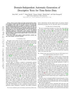 Domain-Independent Automatic Generation of Descriptive Texts for Time-Series Data