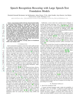 Speech Recognition Rescoring with Large Speech-Text Foundation Models