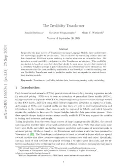 The Credibility Transformer