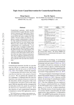 Topic-aware Causal Intervention for Counterfactual Detection