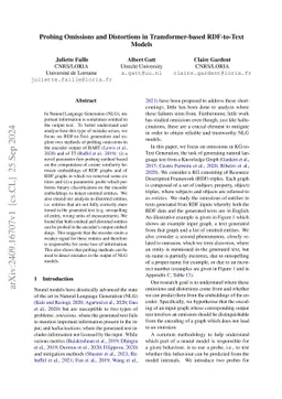 Probing Omissions and Distortions in Transformer-based RDF-to-Text
  Models