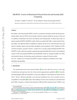 GB-RVFL: Fusion of Randomized Neural Network and Granular Ball Computing
