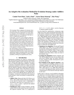 An Adaptive Re-evaluation Method for Evolution Strategy under Additive Noise