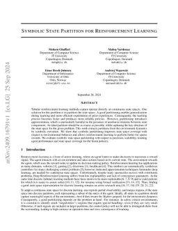 Symbolic State Partitioning for Reinforcement Learning