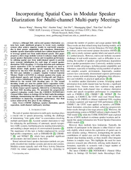Incorporating Spatial Cues in Modular Speaker Diarization for
  Multi-channel Multi-party Meetings