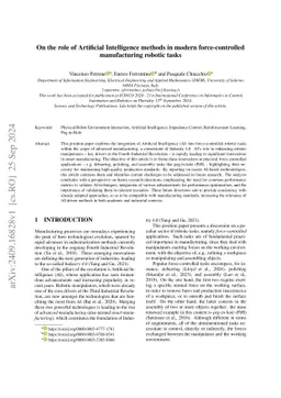 On the role of Artificial Intelligence methods in modern force-controlled manufacturing robotic tasks