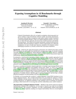 Exposing Assumptions in AI Benchmarks through Cognitive Modelling