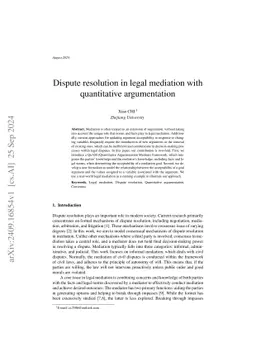 Dispute resolution in legal mediation with quantitative argumentation
