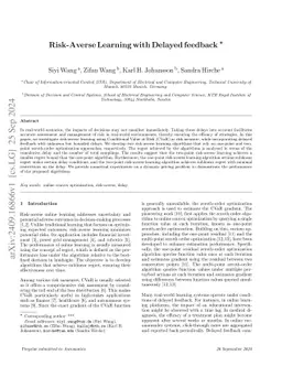 Risk-averse learning with delayed feedback