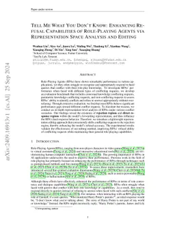 Tell Me What You Don't Know: Enhancing Refusal Capabilities of Role-Playing Agents via Representation Space Analysis and Editing