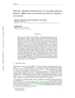 Moner: Motion Correction in Undersampled Radial MRI with Unsupervised Neural Representation