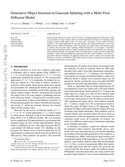 Generative Object Insertion in Gaussian Splatting with a Multi-View Diffusion Model