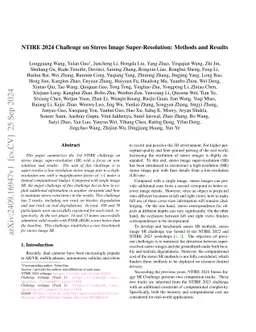 NTIRE 2024 Challenge on Stereo Image Super-Resolution: Methods and
  Results