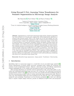 Going Beyond U-Net: Assessing Vision Transformers for Semantic
  Segmentation in Microscopy Image Analysis